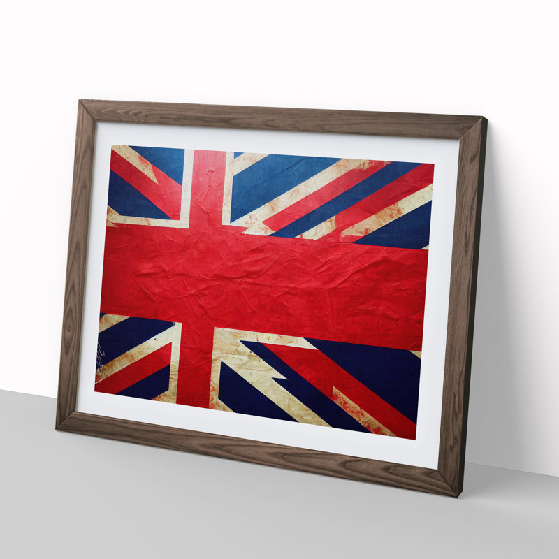 Abstract Union Jack Flag Vol.3 - Framed Print, 34cm H x 46cm W x 2cm D, Walnut Framed
