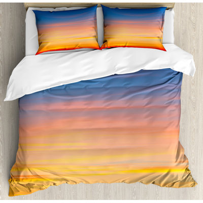 Ambesonne Sky Duvet Cover Set, Majestic Dramatic Sunset, Calking, Multicolor -  nev_48482_calking