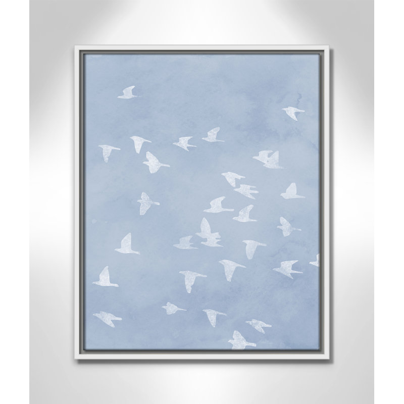 «Flying Friends» par Marcus Prime, Flotteur blanc, L 17,5 po x H 21,5 po