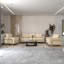 Canapé confortable en velours 3 places avec base en acier inoxydable Bellago-1322589165