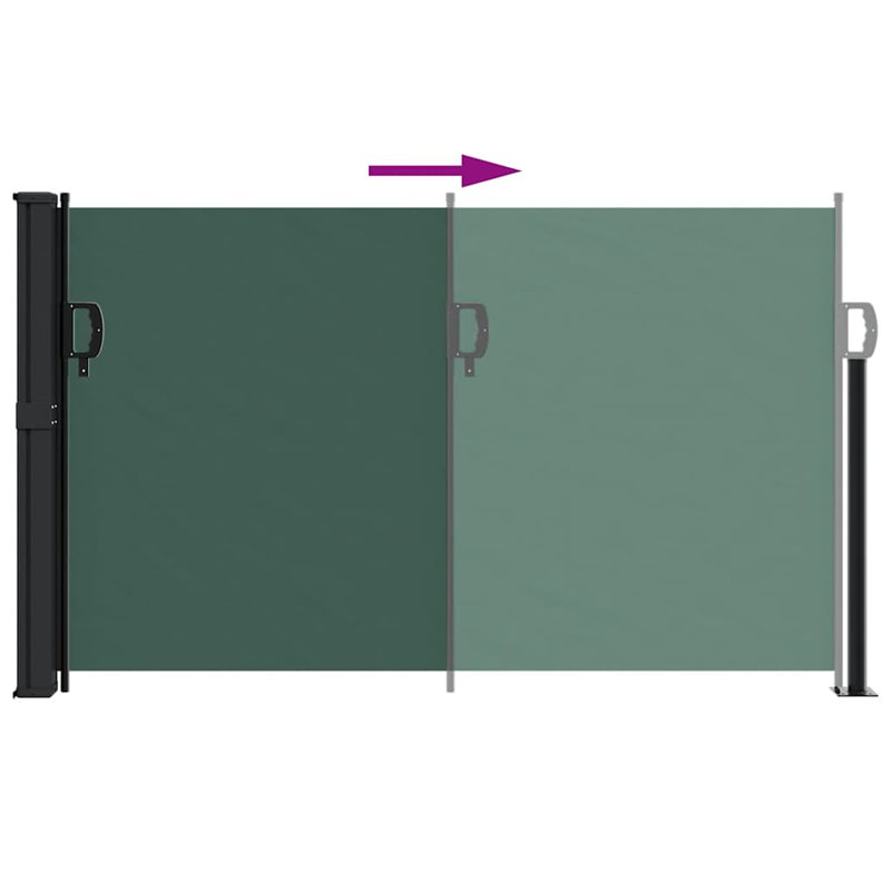 Vidaxl Retractable Side Awning, Dark Green, 63.0" x 236.2"