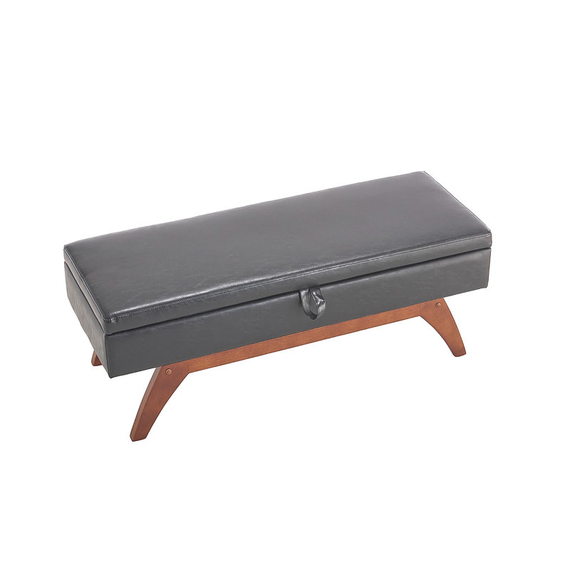 Tissu en laine Teddy, pieds en bois massif, Noir