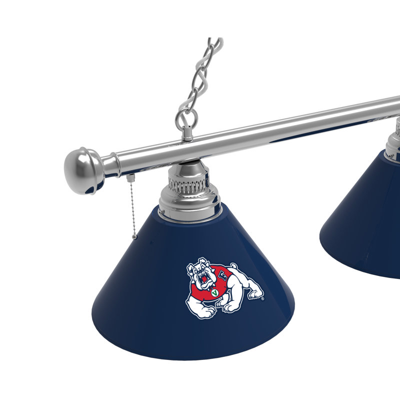 3 - Light Pool Table Lights Pendant, Chrome, Fresno State Bulldogs