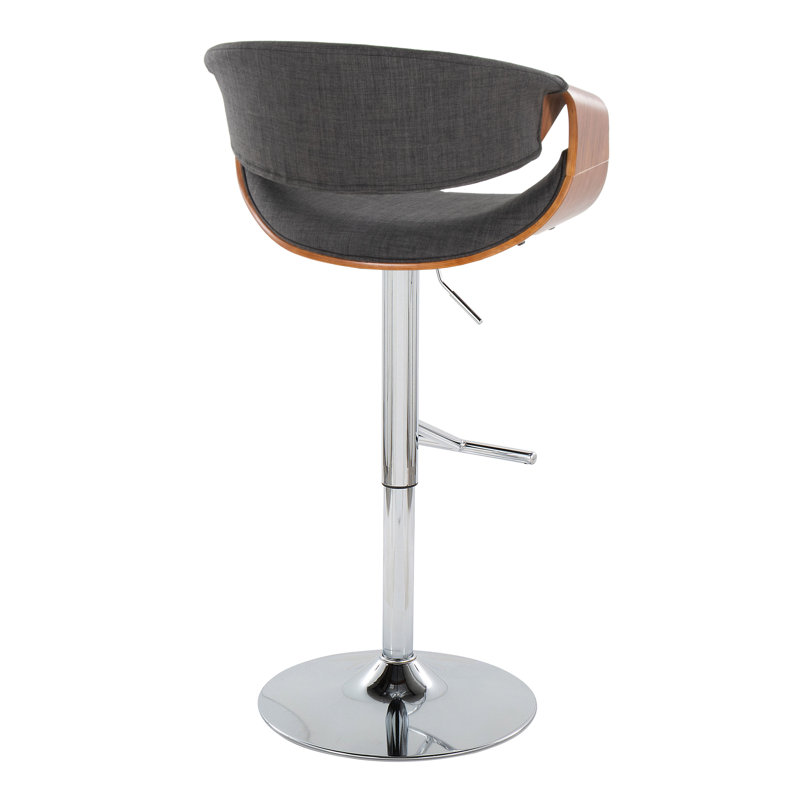 Ensemble de 2 tabourets de bar réglables en tissu gris anthracite