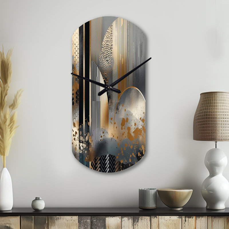 Horloge murale asymétrique en métal Shapes And Lines, Grand