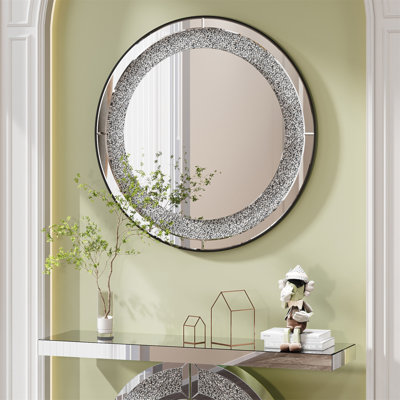 Miroir rond en cristal 33,46 "(85Cm)
