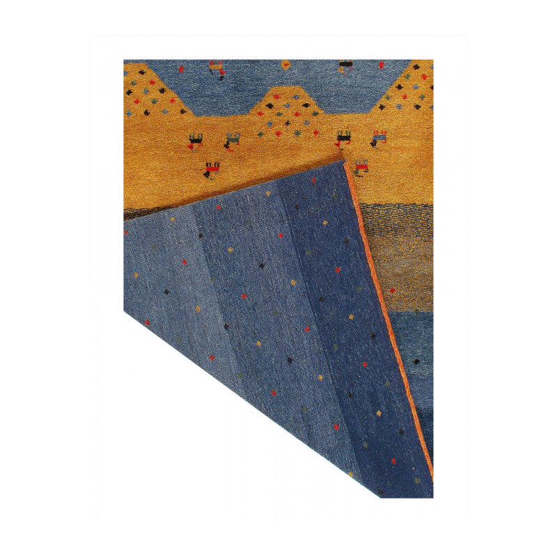 Tapis rectangulaire moyen en laine d'agneau Lallah
