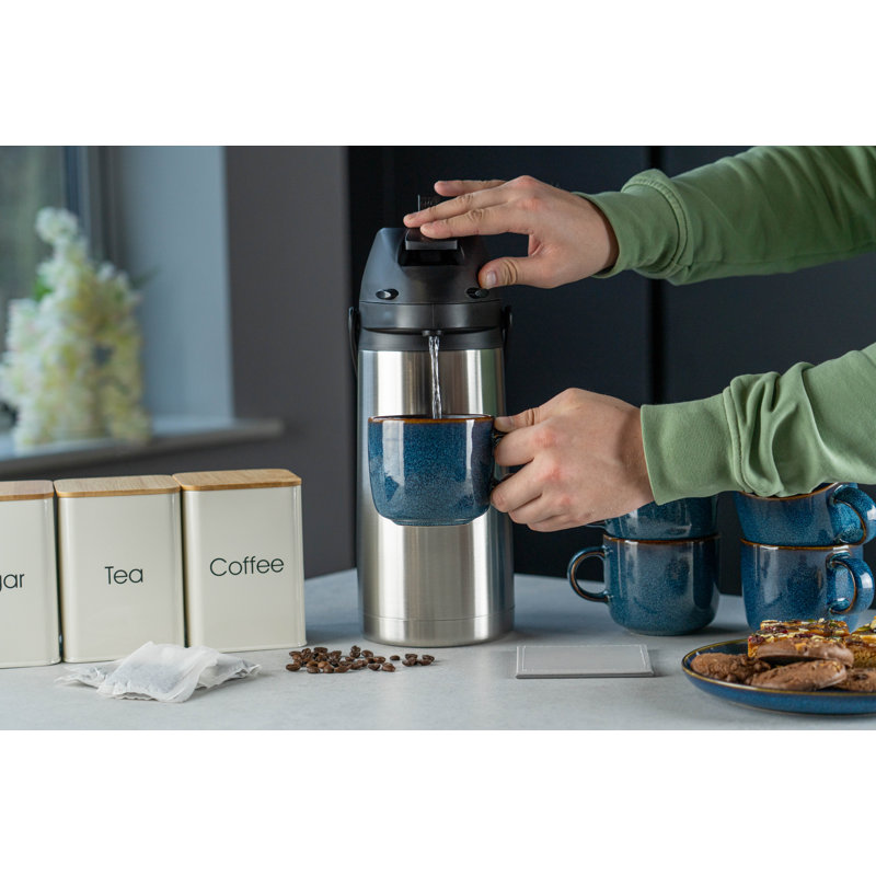 Pioneer Airpots Stainless Steel Hot Water Dispenser Conference Event Flask, 1.9 Litres, Silver