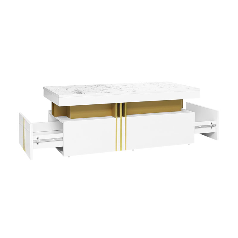 Aftina Coffee Table with Storage, White