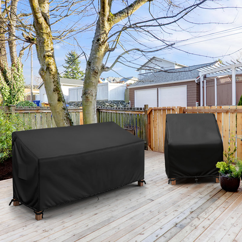 Classic Shield 3-seater Outdoor Couch Cover Waterproof, 80 Inch Heavy Duty Polyester Patio Sofa Cover With Double-stitched Seams, Black, Durable Weather Protection