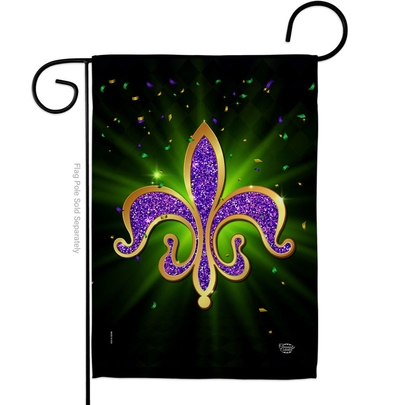 Drapeau de jardin en polyester 19 po x 13 po Fleur De Lis