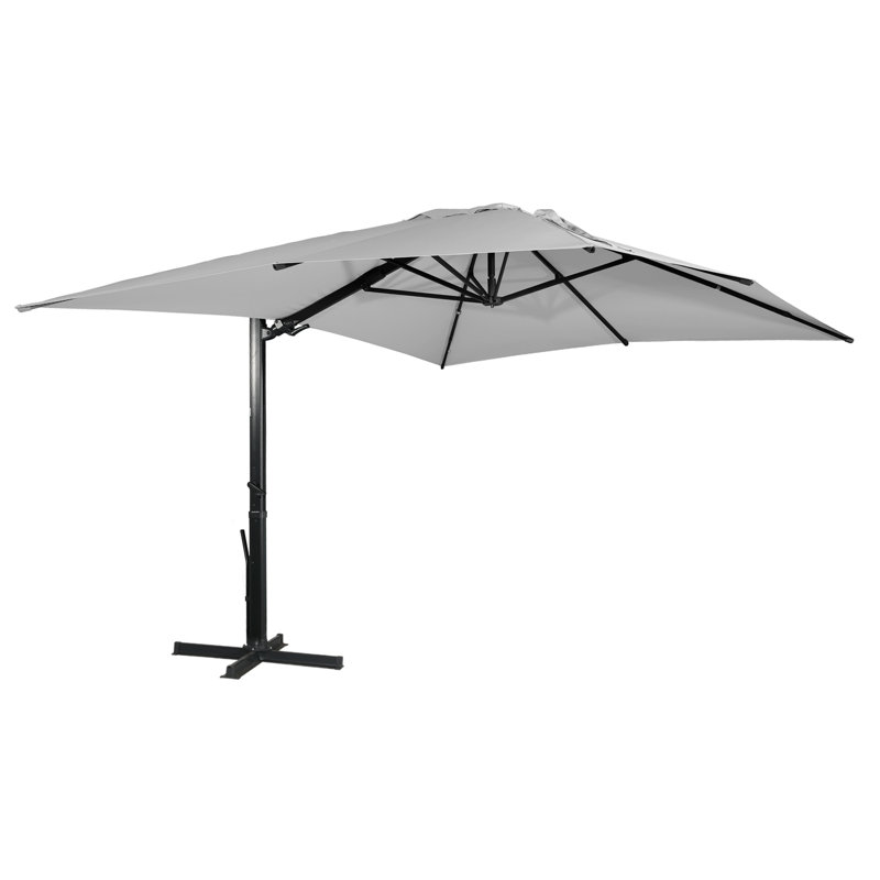 Parasol en porte-à-faux rectangulaire 13 pi x 10 pi Myleene, gris