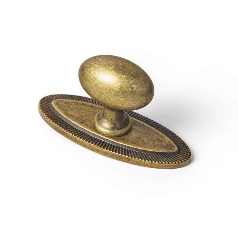 Poignée ovale de 1,4 po de longueur avec emballage multiple, Laiton antique