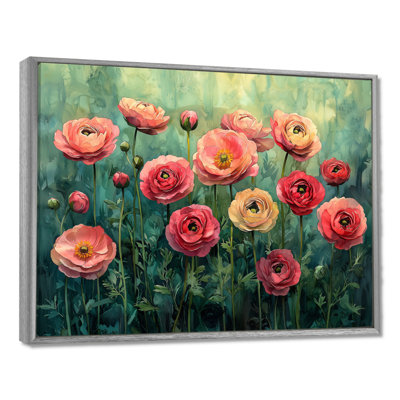 «Ifzah Summer Symphony Of Ranunculus Field II - Ranunculus, art mural sur toile