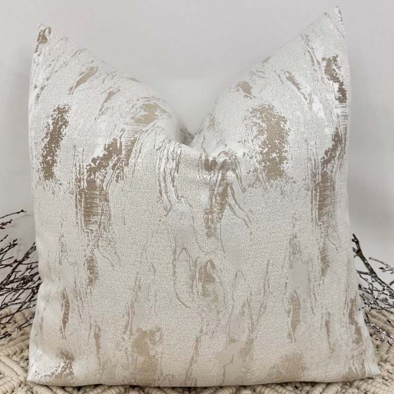 Abstract Square Cushion Cover, Ivory