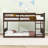 Twin Over Twin Floor Bunk Bed With Guardrails And Slats-1332562704