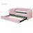 Twin Size Velvet Upholstered Daybed With Pop Up Trundle, Pink-1060409709