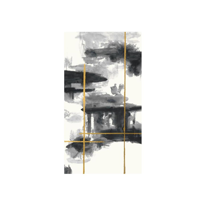 Gold Line II Painting by Sara Brown, 55" H x 30" W, Glass Coat