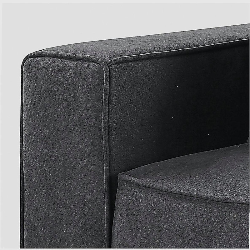 Fauteuil d'appoint gris à dossier gauche