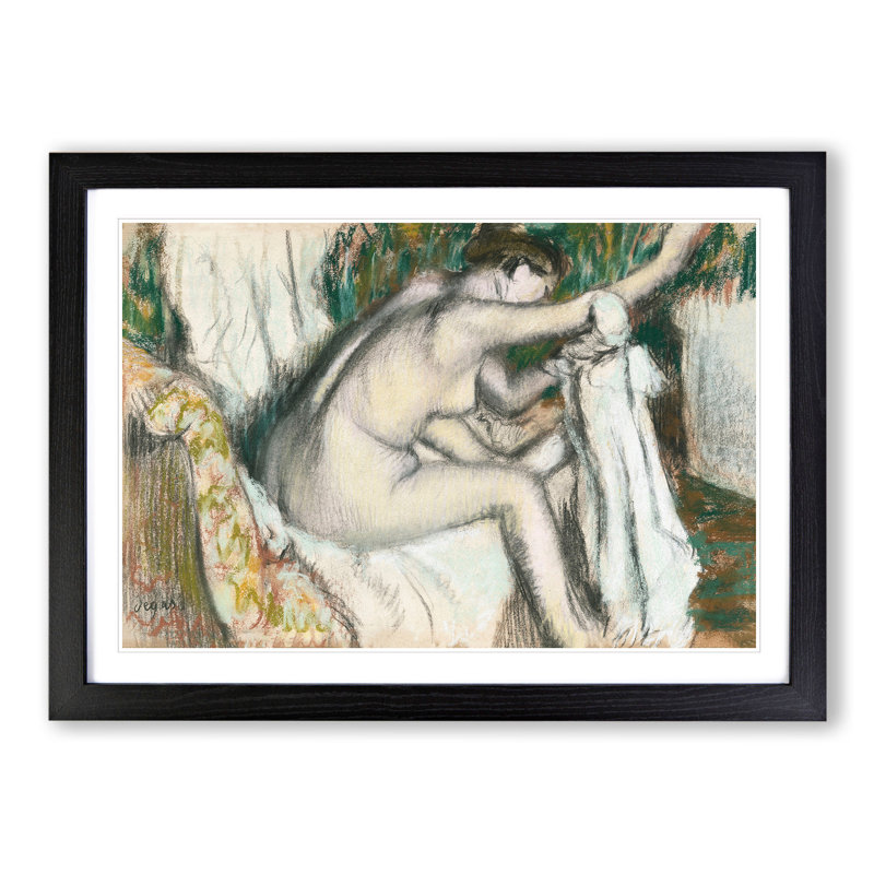Nude Woman Vol.1 by Edgar Degas - Framed Print, 36cm H x 48cm W x 2cm D, Black Framed