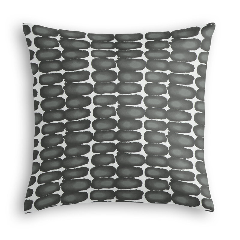 Housse et insert de coussin décoratif géométrique en polyester, 18 po x 18 po, Noir