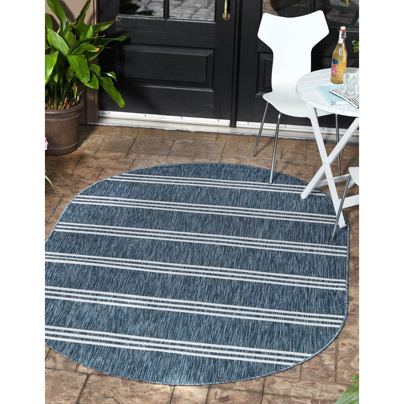 Tapis intérieur / extérieur Jill Zarin Anguilla, Ovale 5 pi 3 po x 8 pi