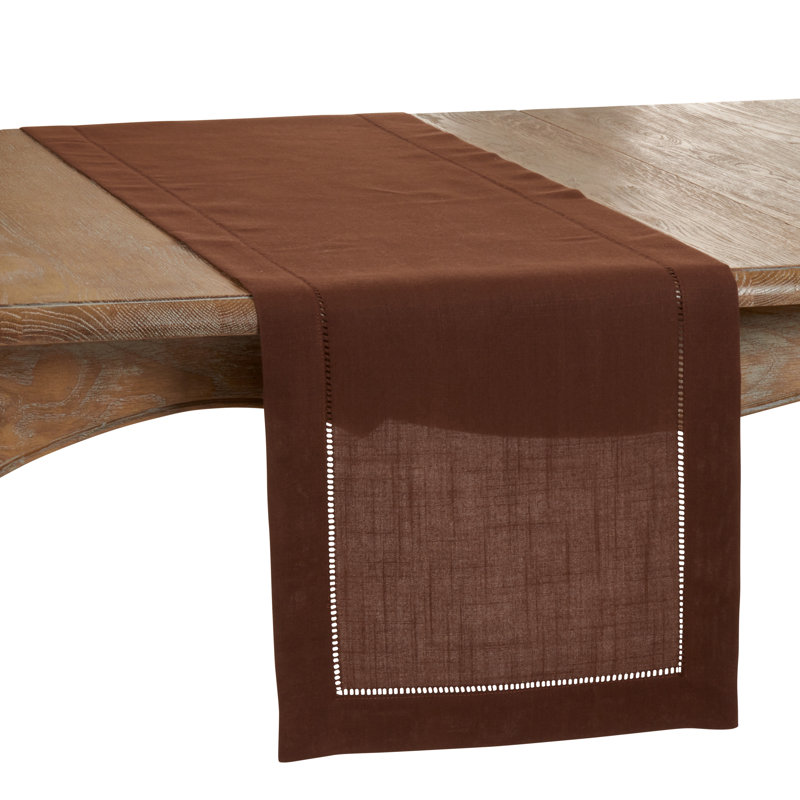 Emmeline Solid Color Table Runner, Brown, 80" L x 16" W