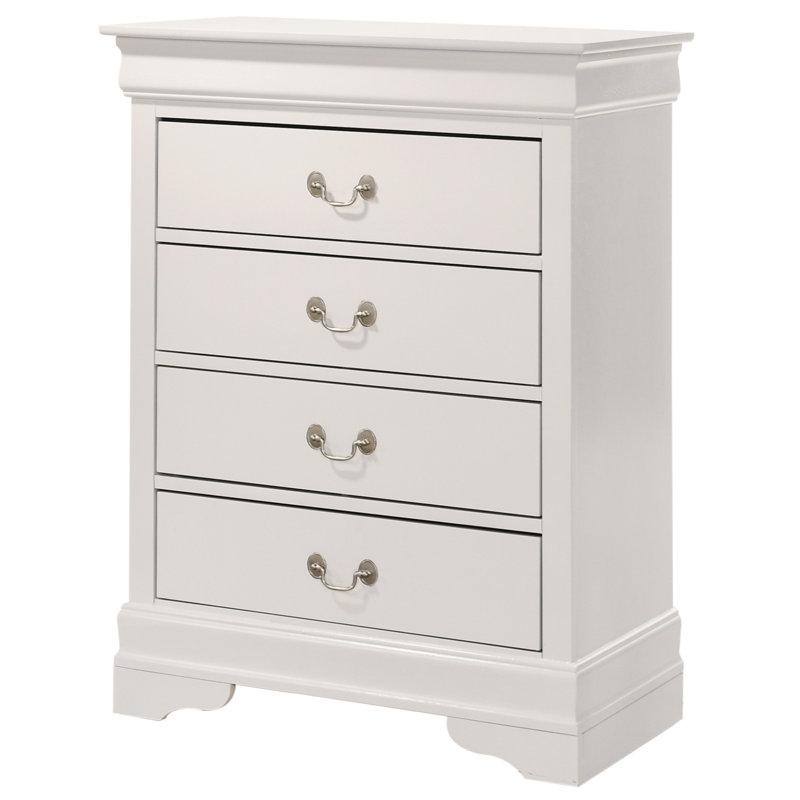 Commode 4 tiroirs Louis Phillipe, Blanc
