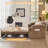 King Size Pull Out Sofa Bed With Storage，Convertible Sleeper Sofa Bed With Usb Ports Cup Holders, Chenille Upholstered Couch With Chaise Lounge For Living Room, Guest Room, Brown-1119800144