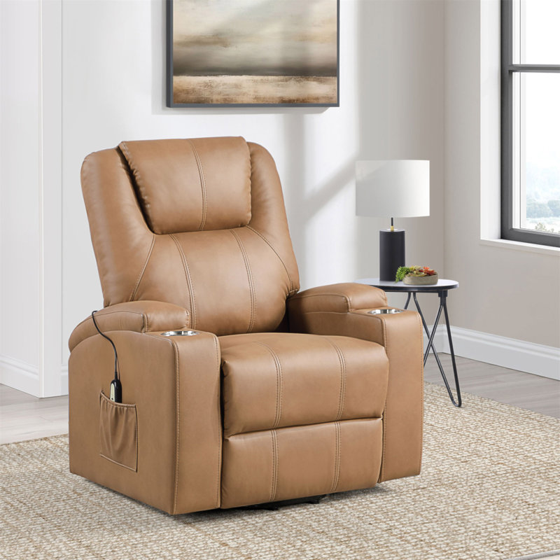 Fauteuil inclinable de massage Macklin, Brun