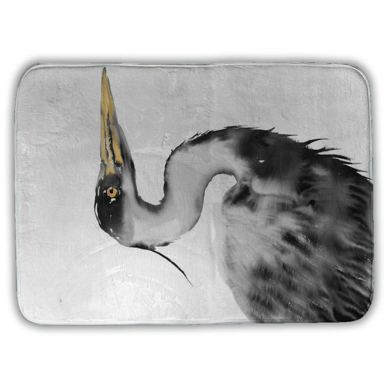 Great heron Bath Mat with Non-Slip Backing - Quick Dry Memory Foam Bathroom Rug - Absorbent - Modern Plush Spa-Style - Machine Washable