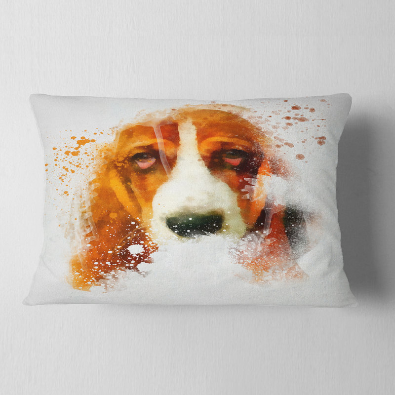 Portrait de chien Sober Brown - coussin décoratif imprimé animal