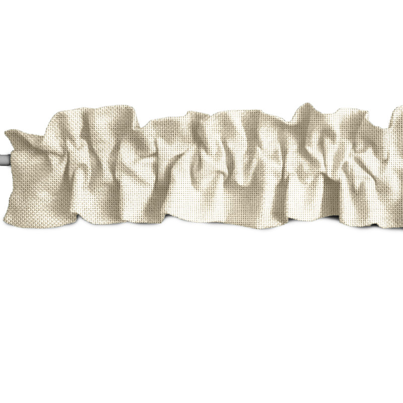 Ruffled Window Valance, 144" W x 9" L, Ivory