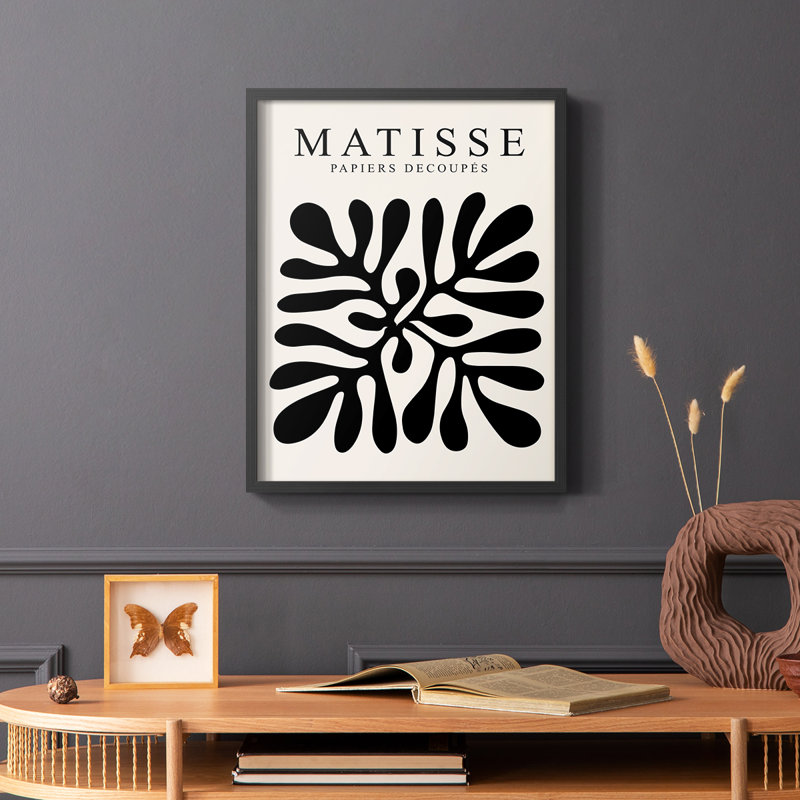 Matisse CXLIII Framed Print - Solid Wood, 20" H x 16" W, Black