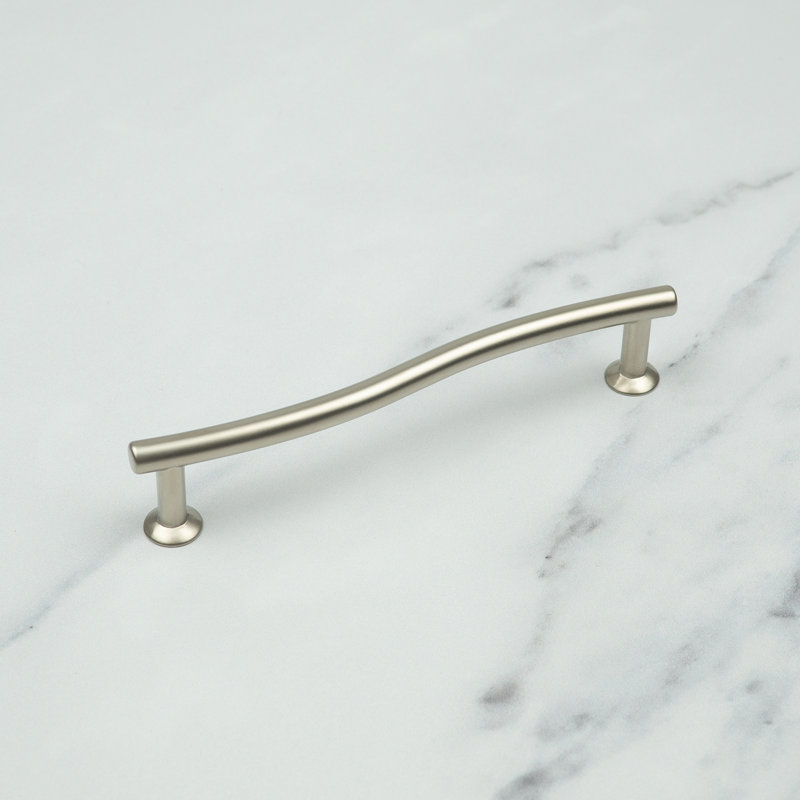 Matt Nickel Curved Bar Cabinet Handle