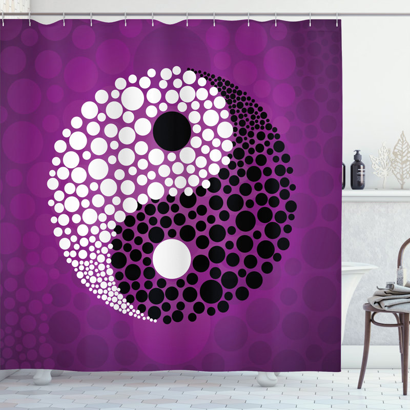 Shower Curtain with Hooks Included, 70"H x 69"W