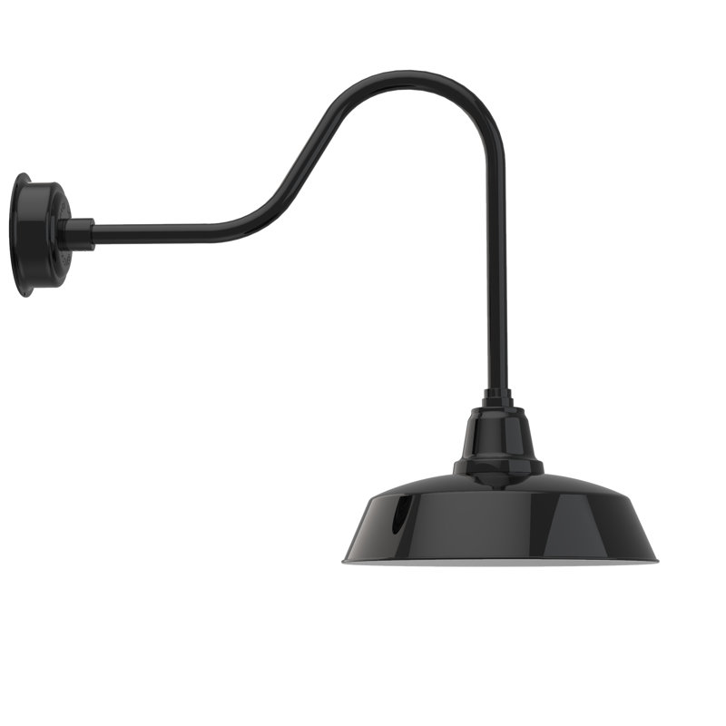 Luminaire de grange d'extérieur Vandervliet, Noir, 26.125" H x 27" W x 16.25" D