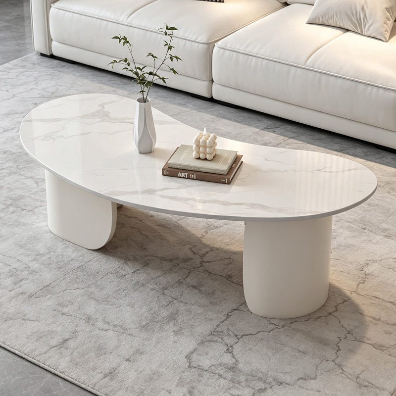 Hartsdale, 15.74" H x 51.18" W x 27.55" D, Gris clair / Crème, Marbre