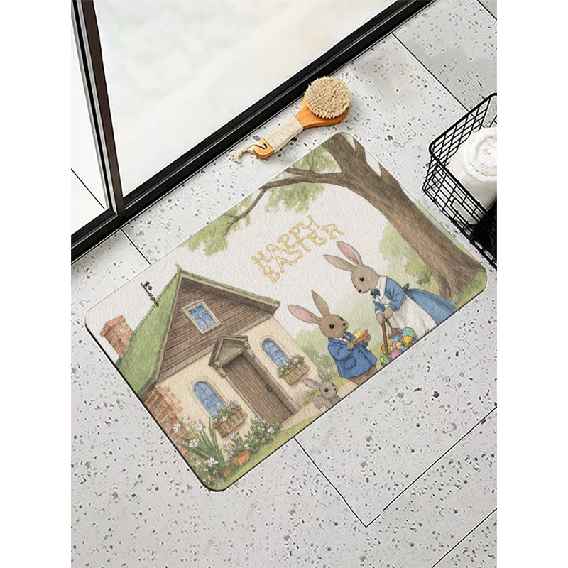 Bunny Family Easter Bath Mat, 36 x 24 inch