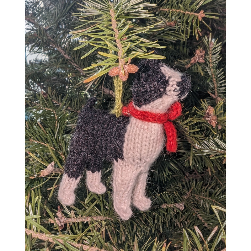 Arcadia Home Boston Terrier Hand-Knit Ornament