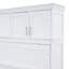 Lit escamotable double pleine grandeur avec armoires supérieures, blanc-58712844-58712851