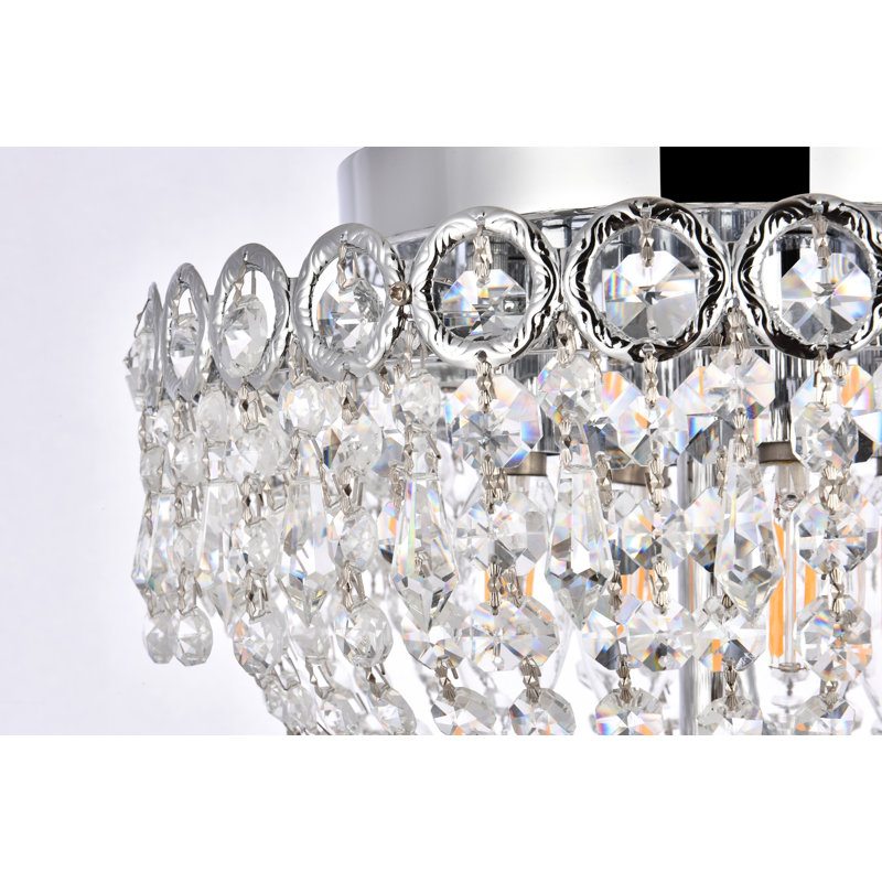 Plafonnier semi-encastré 4 lumières Stoltz, H 10 po x l 12 po x p 12 po, Chrome