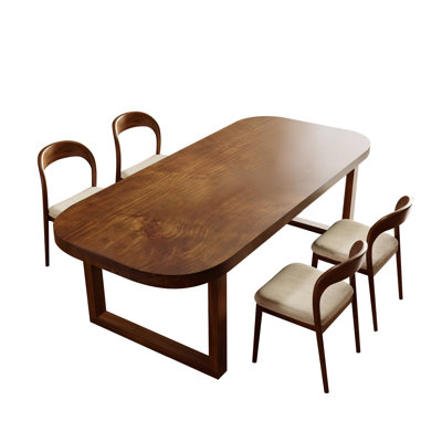 Solid wood rectangular conference table set, with solid wood chairs by Latitude Run