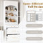 Garde-manger de 83,7 pouces de hauteur avec comptoir en faux marbre - Armoire blanche pour tablettes-343112574