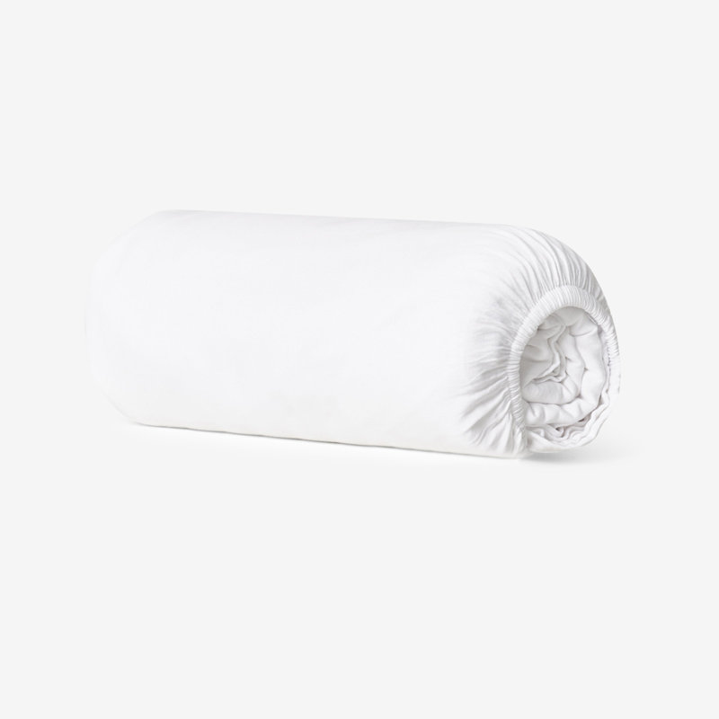 Brooklands Sateen Plain Weave Fitted Sheet, Double, White