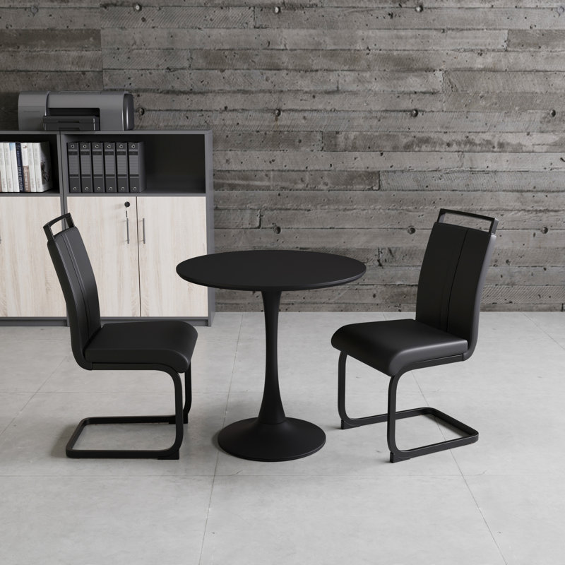 31.5 "  Circular Dining Table, Black