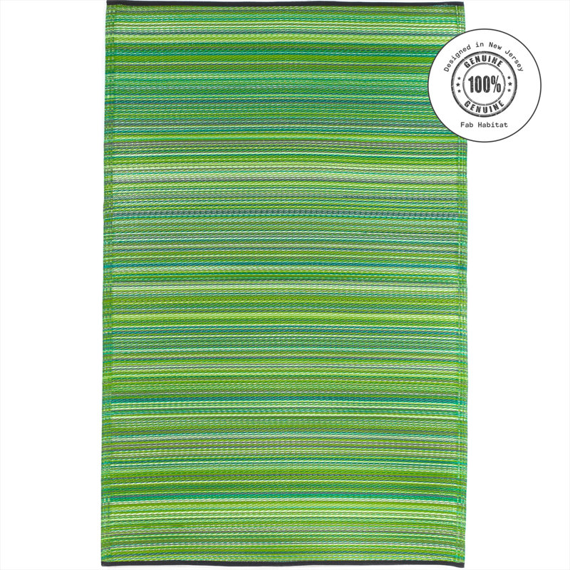 Outdoor Rug Plastic Straw Rug Waterproof Patio Amyree, Cancun - Green, Rectangle 8' x 10'