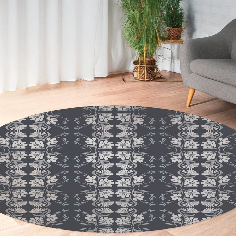 Groovy Flowers Area Rug, Round 5'