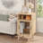 Mid Century Modern Nightstand, Fluted End Table With Open Shelf and Storage Cabinet, Curved Round Edge Wood Bedside Table with Slide Doors-120593305-119360975