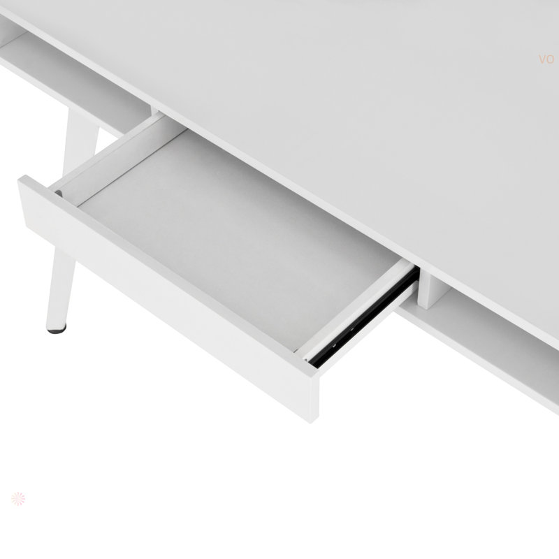 Bureau d'ordinateur avec rangement blanc et tableau blanc magnétique effaçable Techni